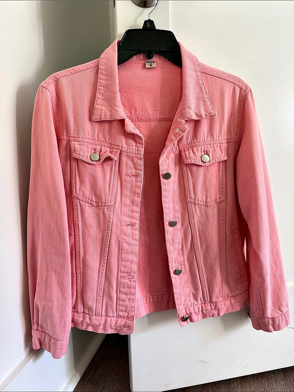 Pink Jean Jacket Size Small Like New